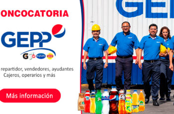 Gepp, embotelladora de bebidas Pepsi está ofreciendo nuevos puestos de trabajo